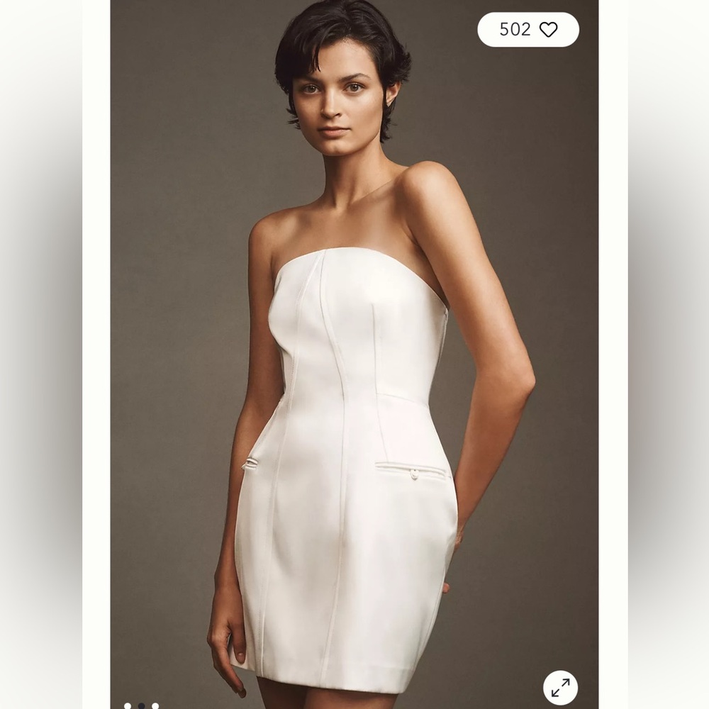 BHLDN Clean Lines Strapless Mini Dress - Picture 2 of 6